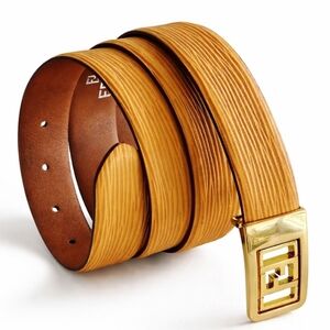 Fendi FF Buckle Brown Unisex Leather Belt